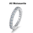 Anel de Moissanite 3mm – Banho em Ouro Branco 18K e Prata 925