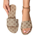 Sandálias Femininas Florais Khaki – Conforto Antiderrapante e Estilo Casual de Verão