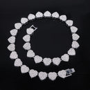 Conjunto Colar + Pulseira Coração Cravejado – Luxo com Pedras Brilhantes