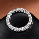 Anel de Moissanite 3mm – Banho em Ouro Branco 18K e Prata 925