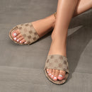 Sandálias Femininas Florais Khaki – Conforto Antiderrapante e Estilo Casual de Verão