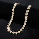 Conjunto Colar + Pulseira Coração Cravejado – Luxo com Pedras Brilhantes