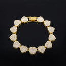 Conjunto Colar + Pulseira Coração Cravejado – Luxo com Pedras Brilhantes