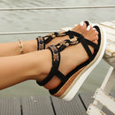 Sandálias Femininas Plataforma Verão 2024 – Trançadas, Conforto e Altura na Medida