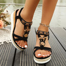 Sandálias Femininas Plataforma Verão 2024 – Trançadas, Conforto e Altura na Medida