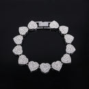 Conjunto Colar + Pulseira Coração Cravejado – Luxo com Pedras Brilhantes