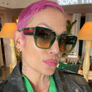 Óculos de Sol Feminino Polygonal Luxo – Design Irregular Retrô 2025